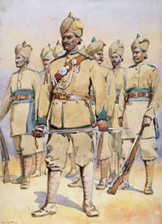 Soldaten der 33. Punjabis, Subadar, Punjabi Musalmans, Illustration für 